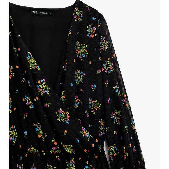 Zara Printed Dotted Mesh Dress - Picture 6 of 7